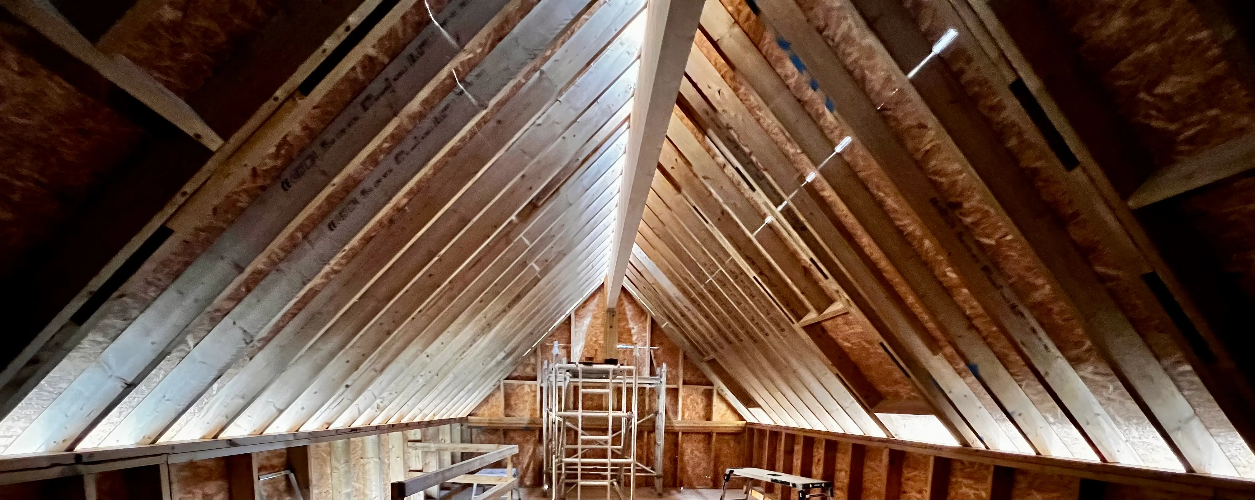 a room that has a ladder in it